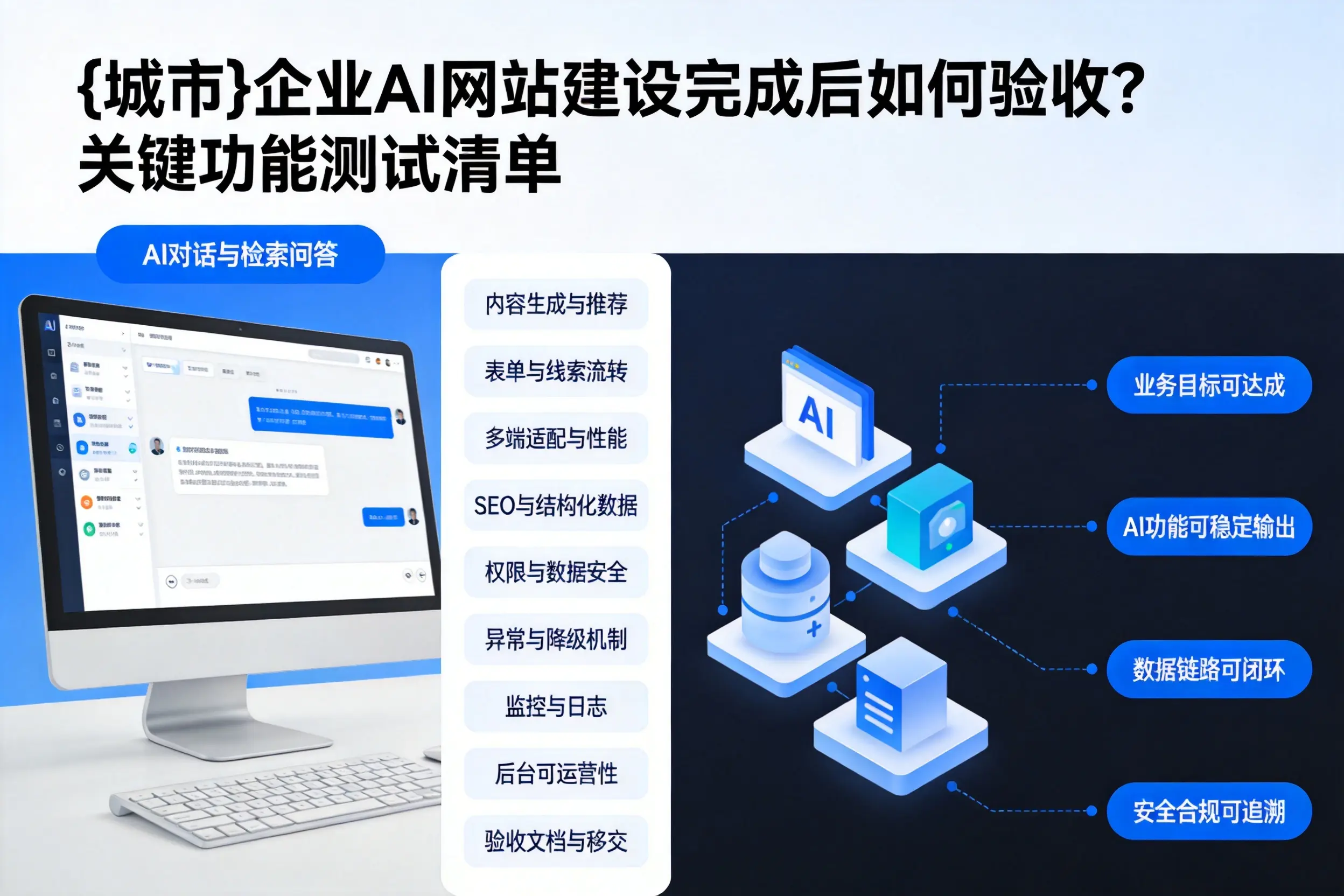 宜春企业AI网站建设完成后如何验收?关键功能测试清单