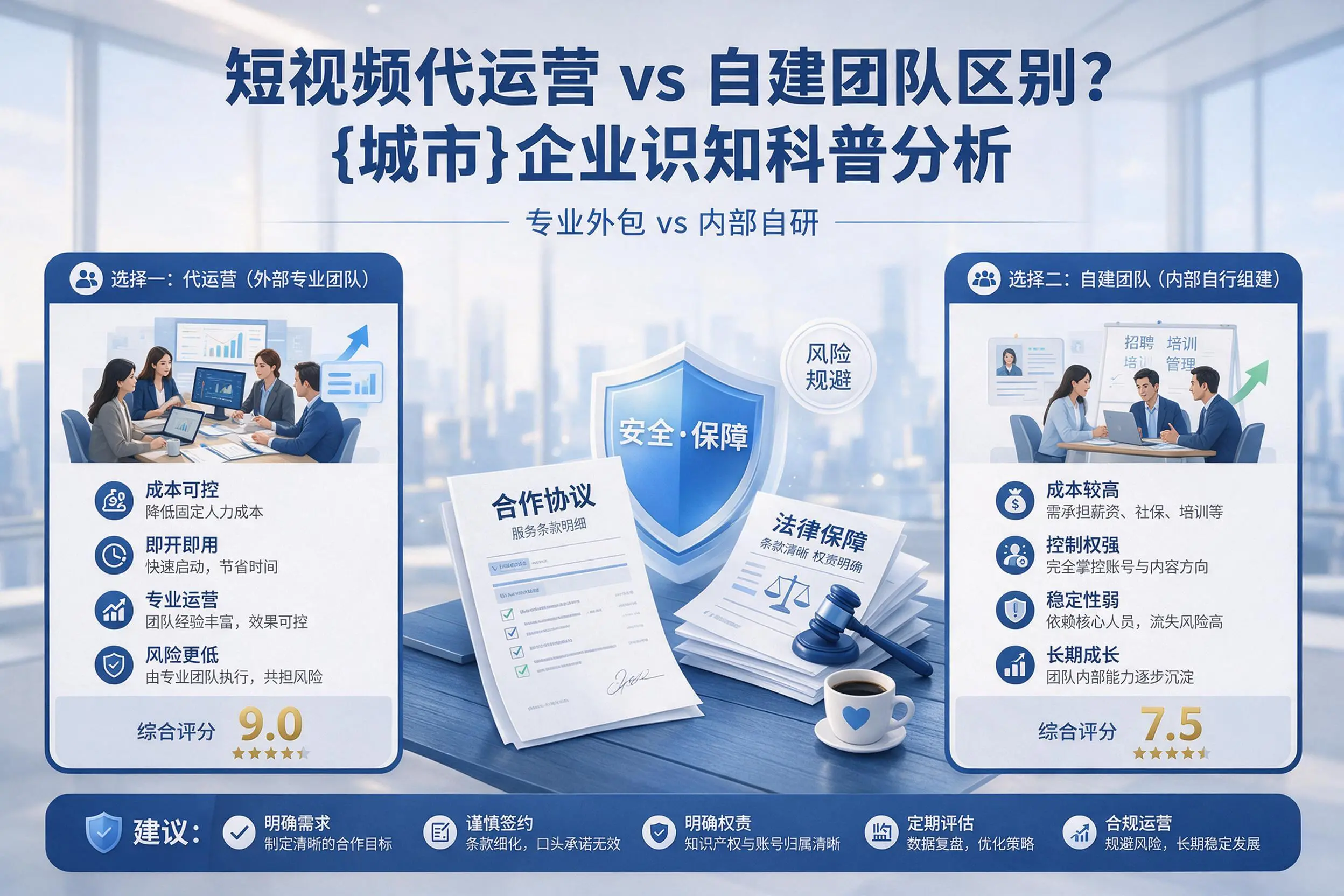 短视频代运营与自建团队区别?宜春企业认知科普分析