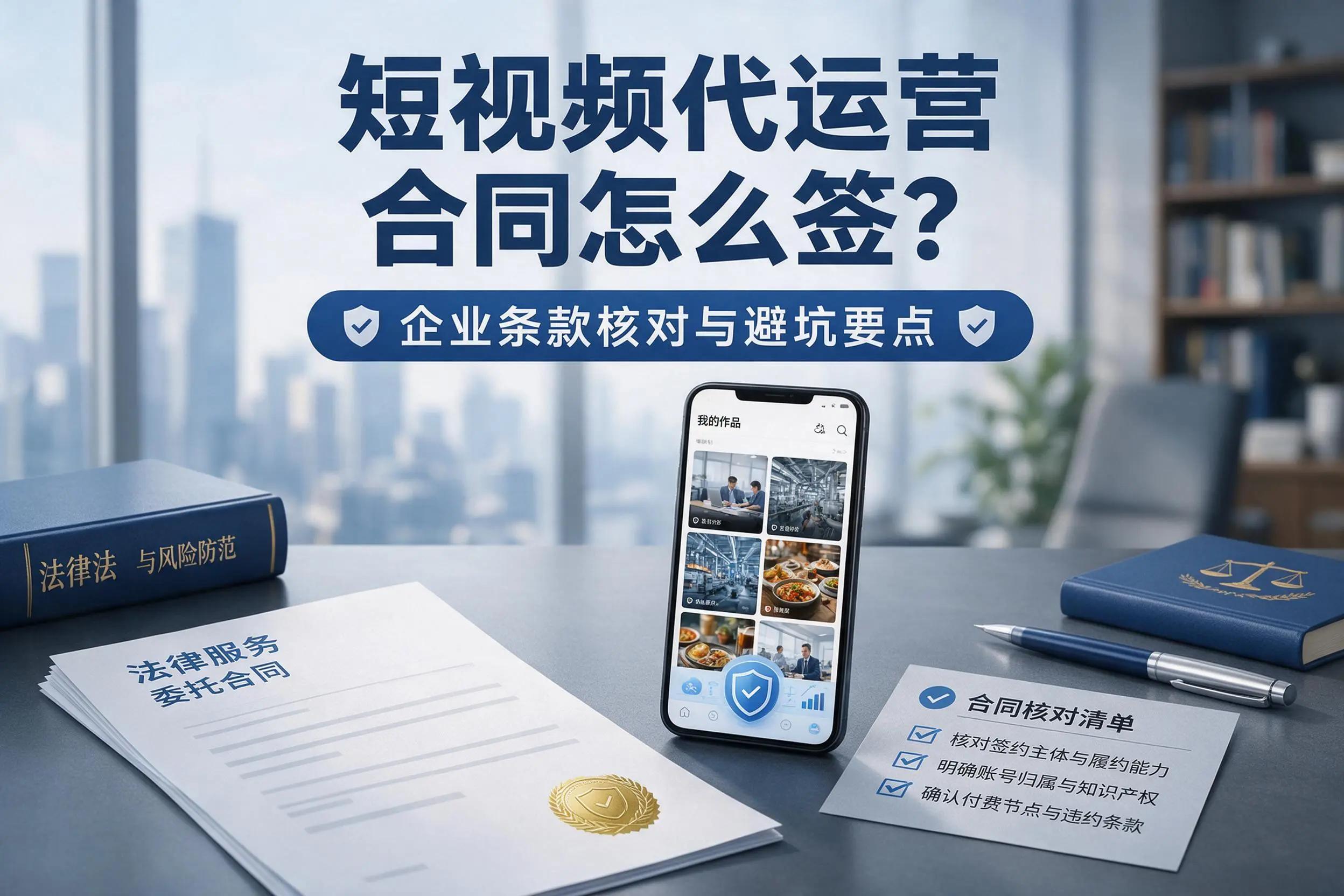短视频代运营合同怎么签?宜春企业条款核对与避坑要点