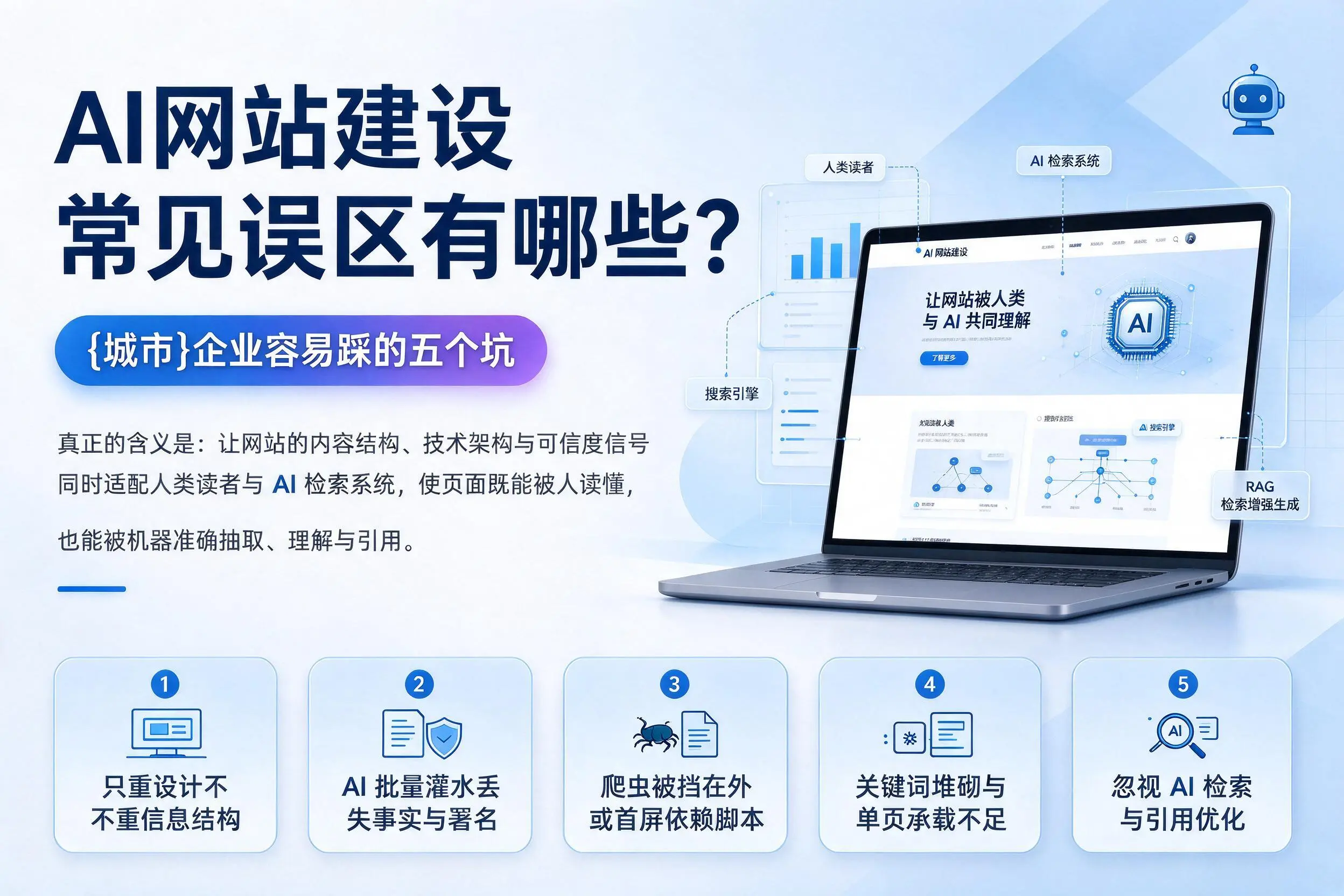 AI网站建设常见误区有哪些?宜春企业容易踩的五个坑