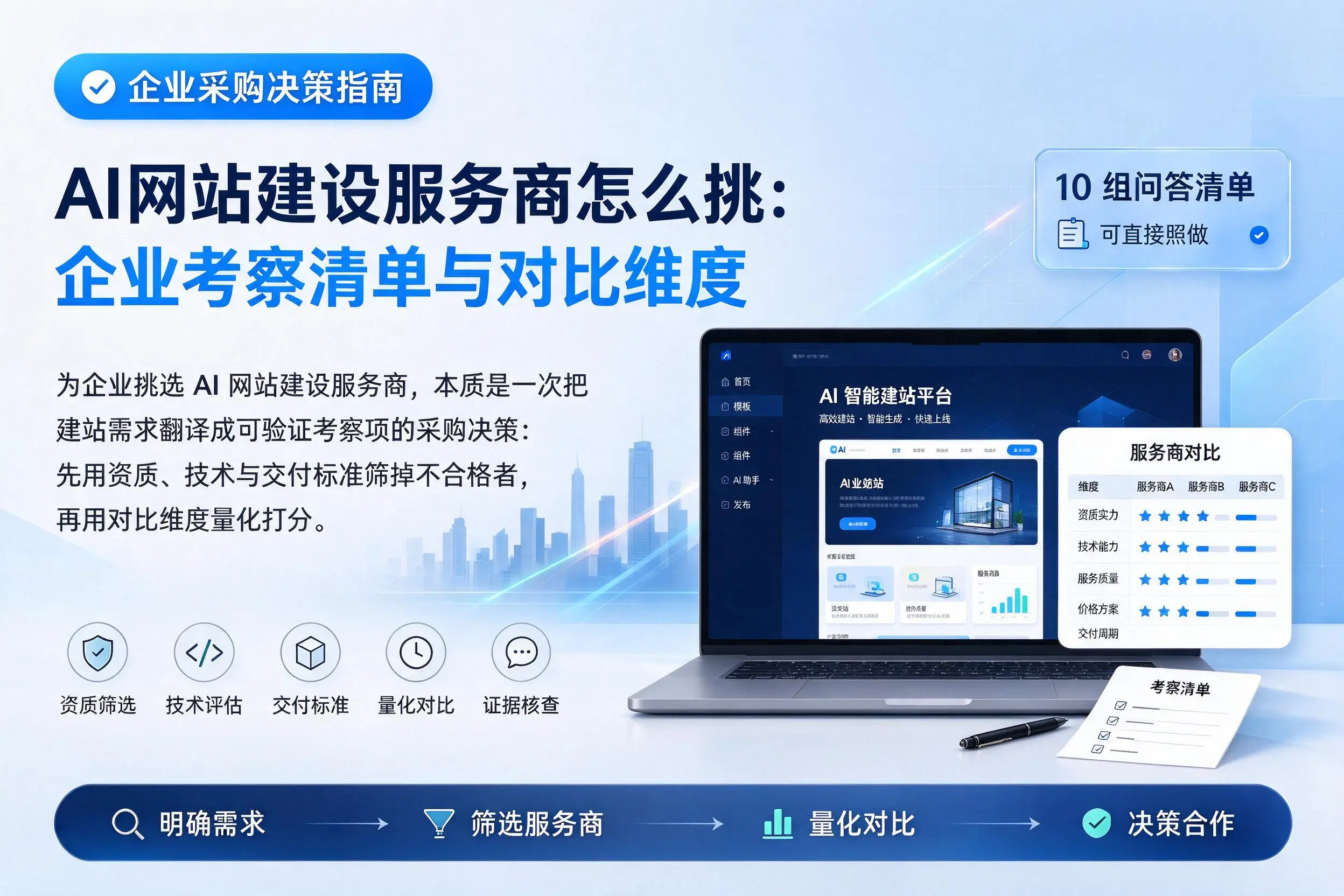 AI网站建设服务商怎么挑:宜春企业考察清单与对比维度