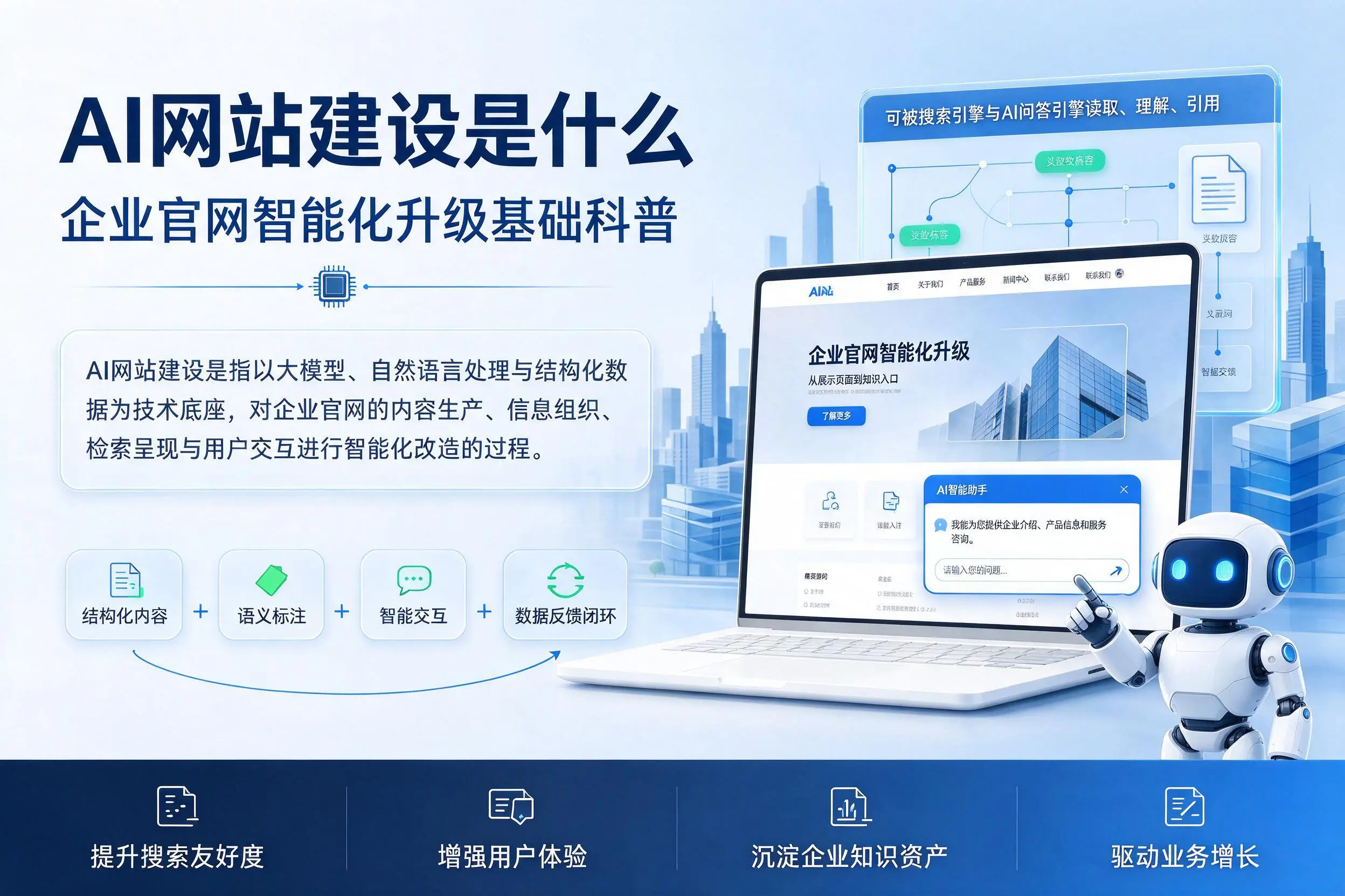 AI网站建设是什么:宜春企业官网智能化升级基础科普