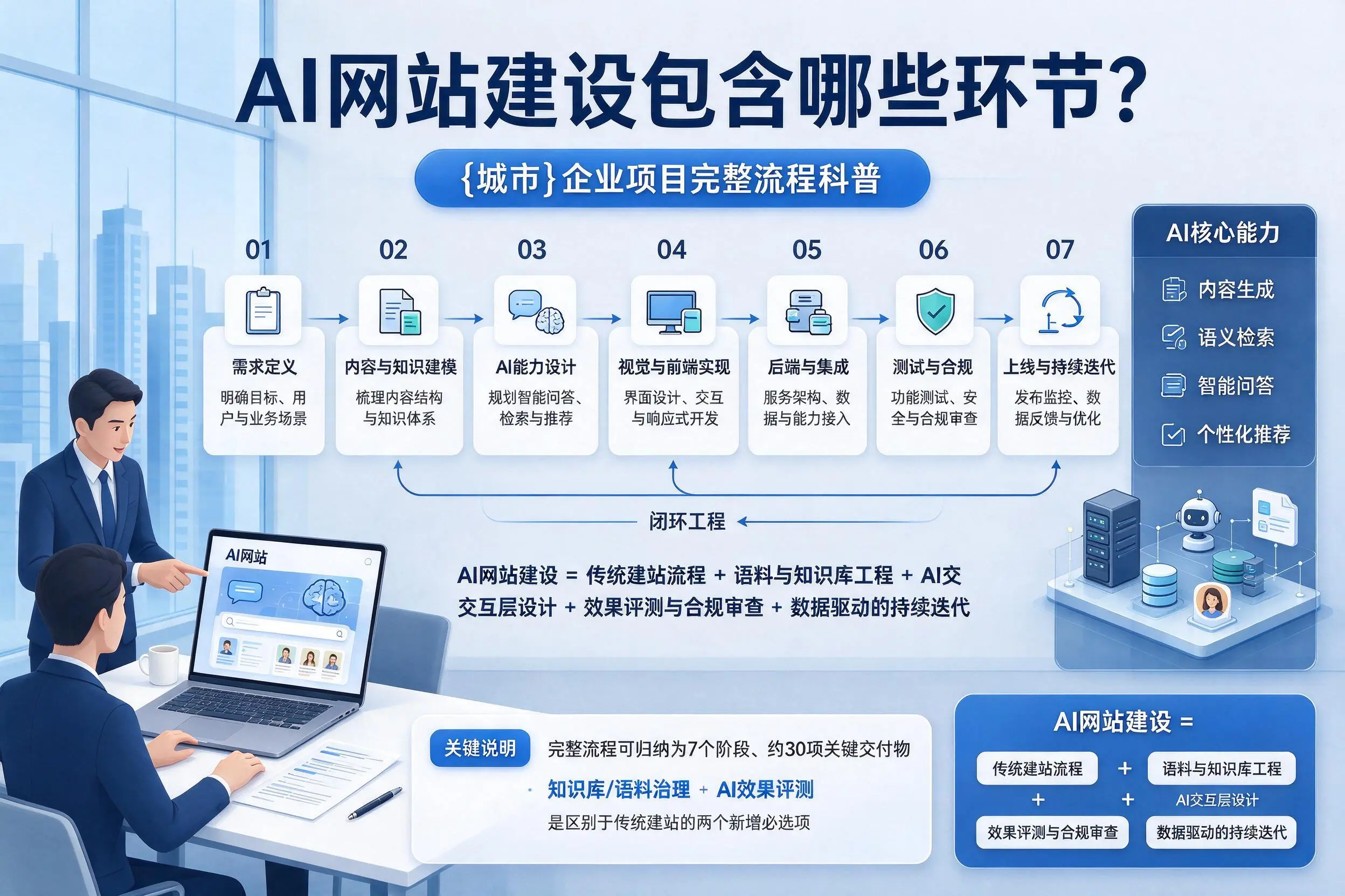 AI网站建设包含哪些环节?宜春企业项目完整流程科普