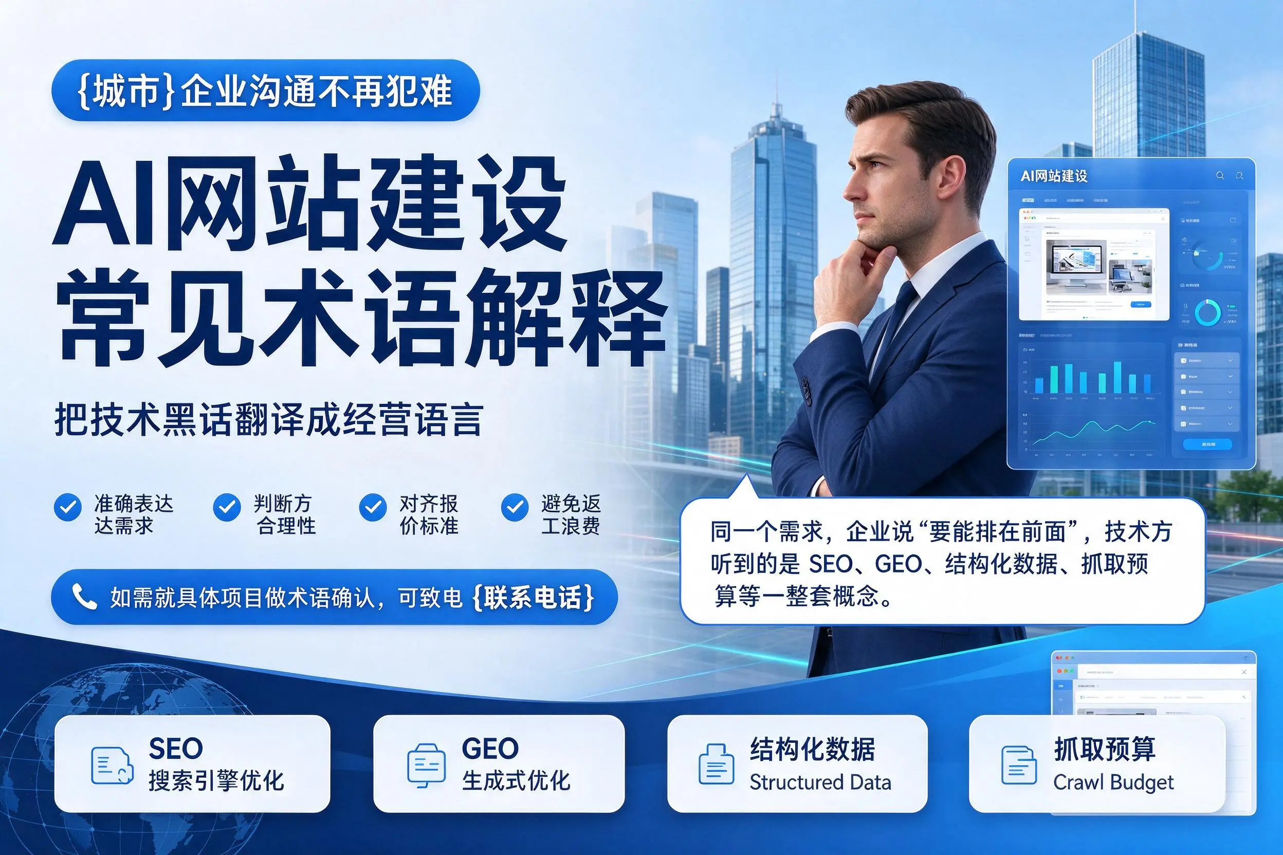 AI网站建设常见术语解释，宜春企业沟通不再犯难