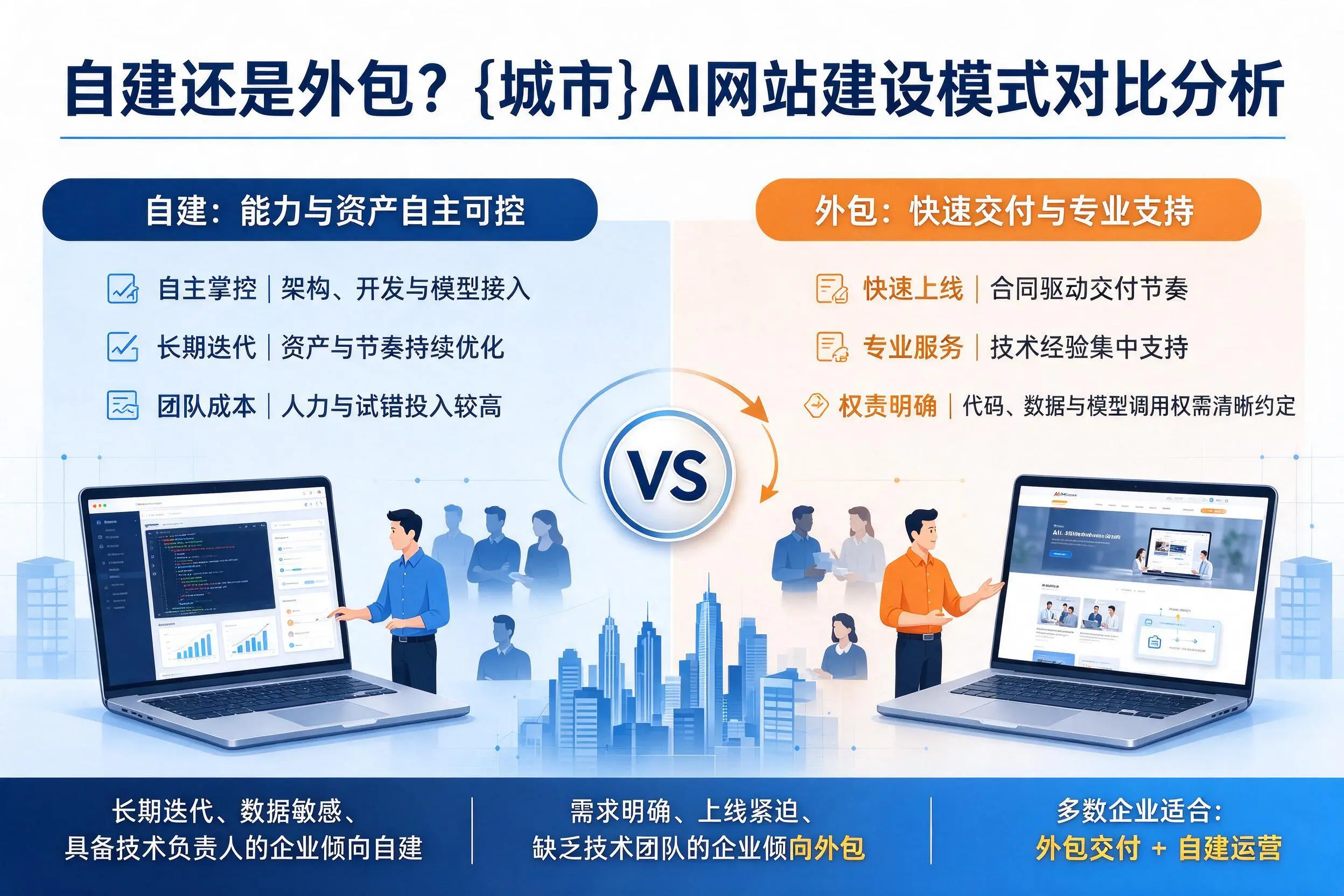 自建还是外包?宜春AI网站建设模式对比分析