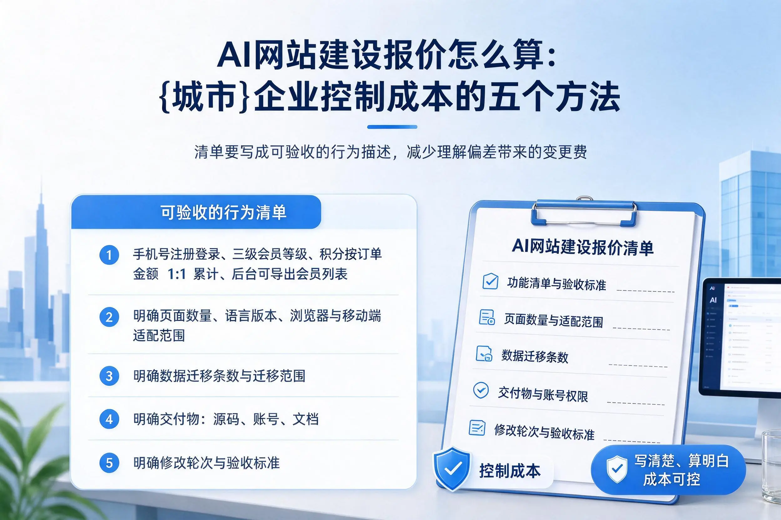 AI网站建设报价怎么算:宜春企业控制成本的五个方法